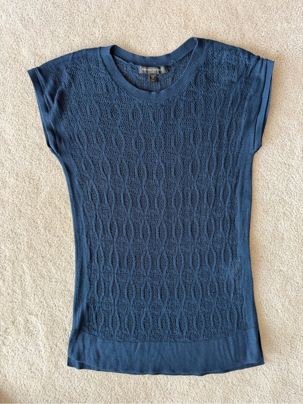 Banana Republic Navy Knit Openwork Shirt